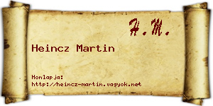 Heincz Martin névjegykártya